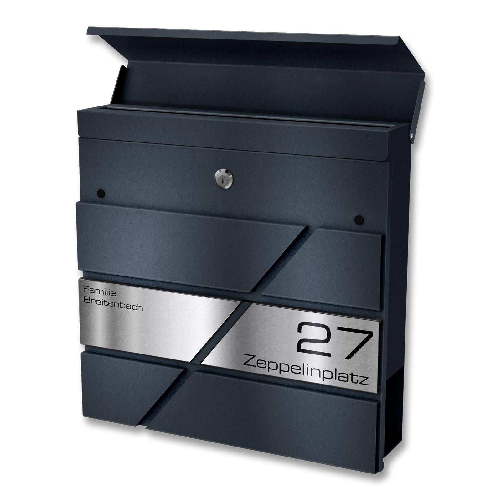 Metzler Briefkasten Design Anthrazit Edelstahl | Zeppelin
