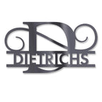 Personalisiertes Namensschild mit Monogramm in Anthrazit RAL 7016
