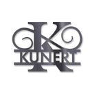 Personalisiertes Namensschild mit Monogramm in Anthrazit RAL 7016