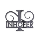 Personalisiertes Namensschild mit Monogramm in Anthrazit RAL 7016