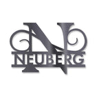 Personalisiertes Namensschild mit Monogramm in Anthrazit RAL 7016