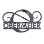 Personalisiertes Namensschild mit Monogramm in Anthrazit RAL 7016