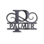 Personalisiertes Namensschild mit Monogramm in Anthrazit RAL 7016