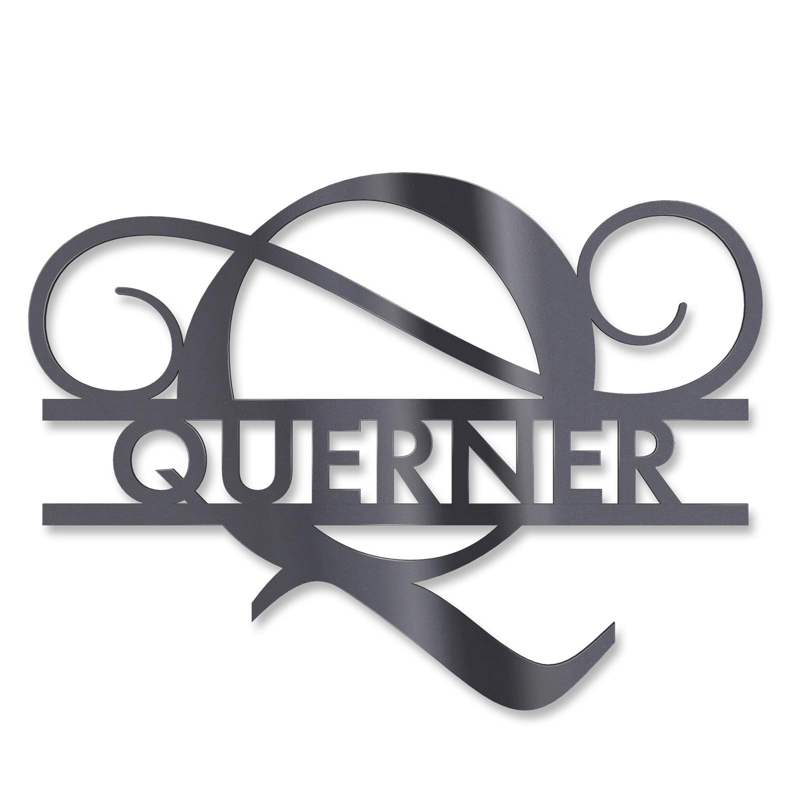 Personalisiertes Namensschild mit Monogramm in Anthrazit RAL 7016