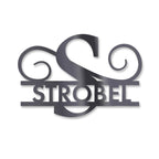 Personalisiertes Namensschild mit Monogramm in Anthrazit RAL 7016