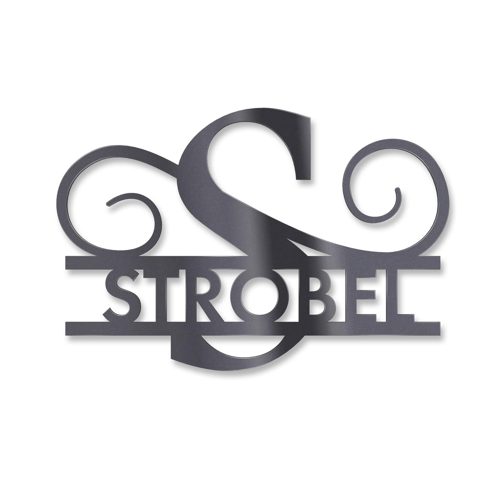 Personalisiertes Namensschild mit Monogramm in Anthrazit RAL 7016