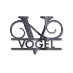 Personalisiertes Namensschild mit Monogramm in Anthrazit RAL 7016