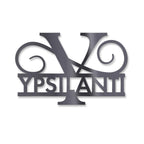 Personalisiertes Namensschild mit Monogramm in Anthrazit RAL 7016