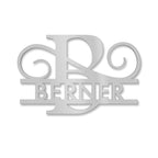 Personalisiertes Namensschild mit Monogramm in Anthrazit RAL 7016