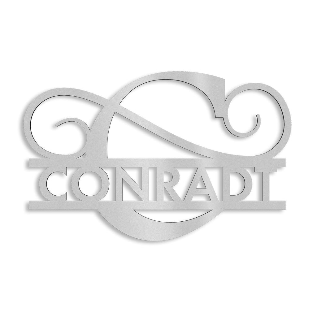 Personalisiertes Namensschild mit Monogramm in Anthrazit RAL 7016