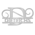 Personalisiertes Namensschild mit Monogramm in Anthrazit RAL 7016