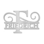 Personalisiertes Namensschild mit Monogramm in Anthrazit RAL 7016