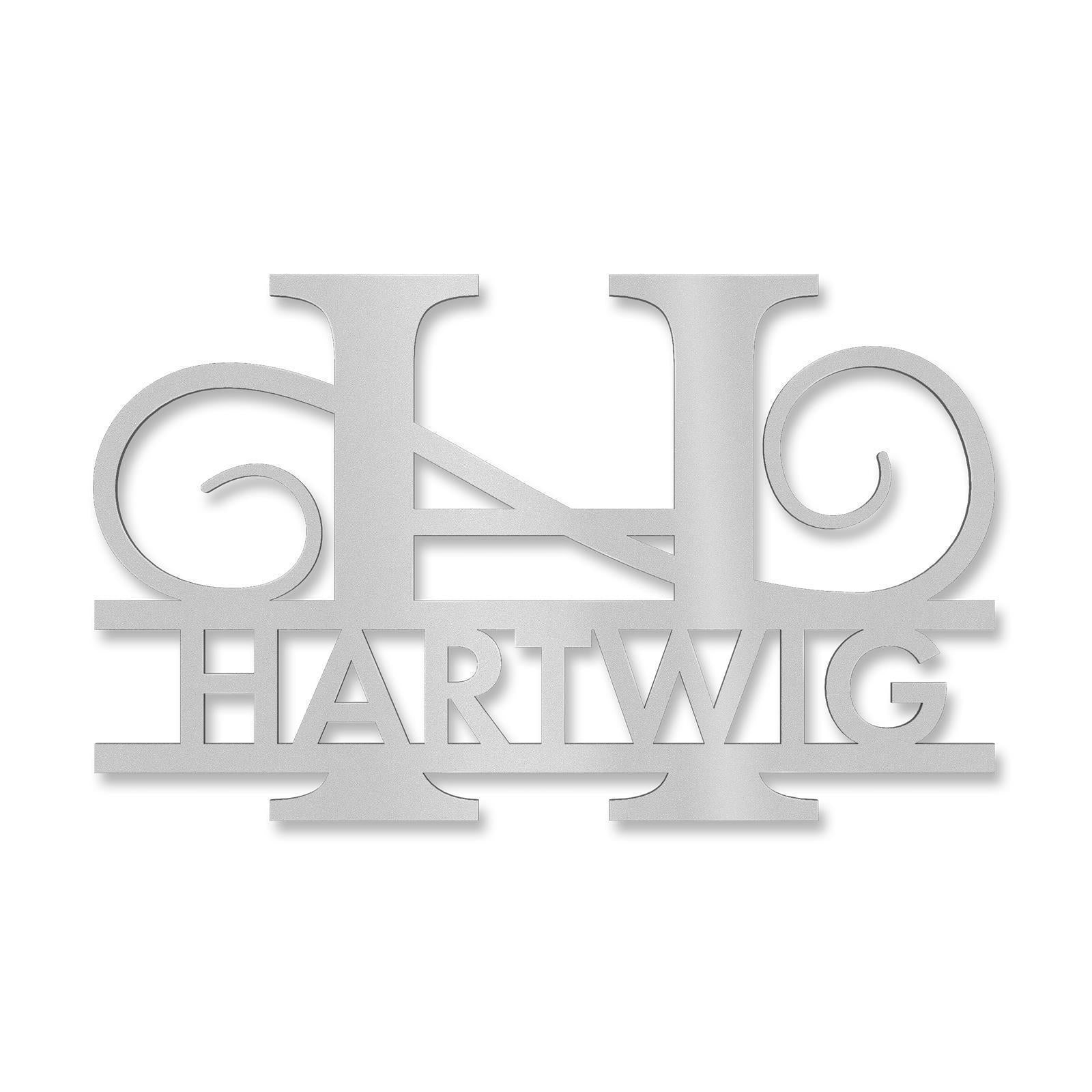 Personalisiertes Namensschild mit Monogramm in Anthrazit RAL 7016