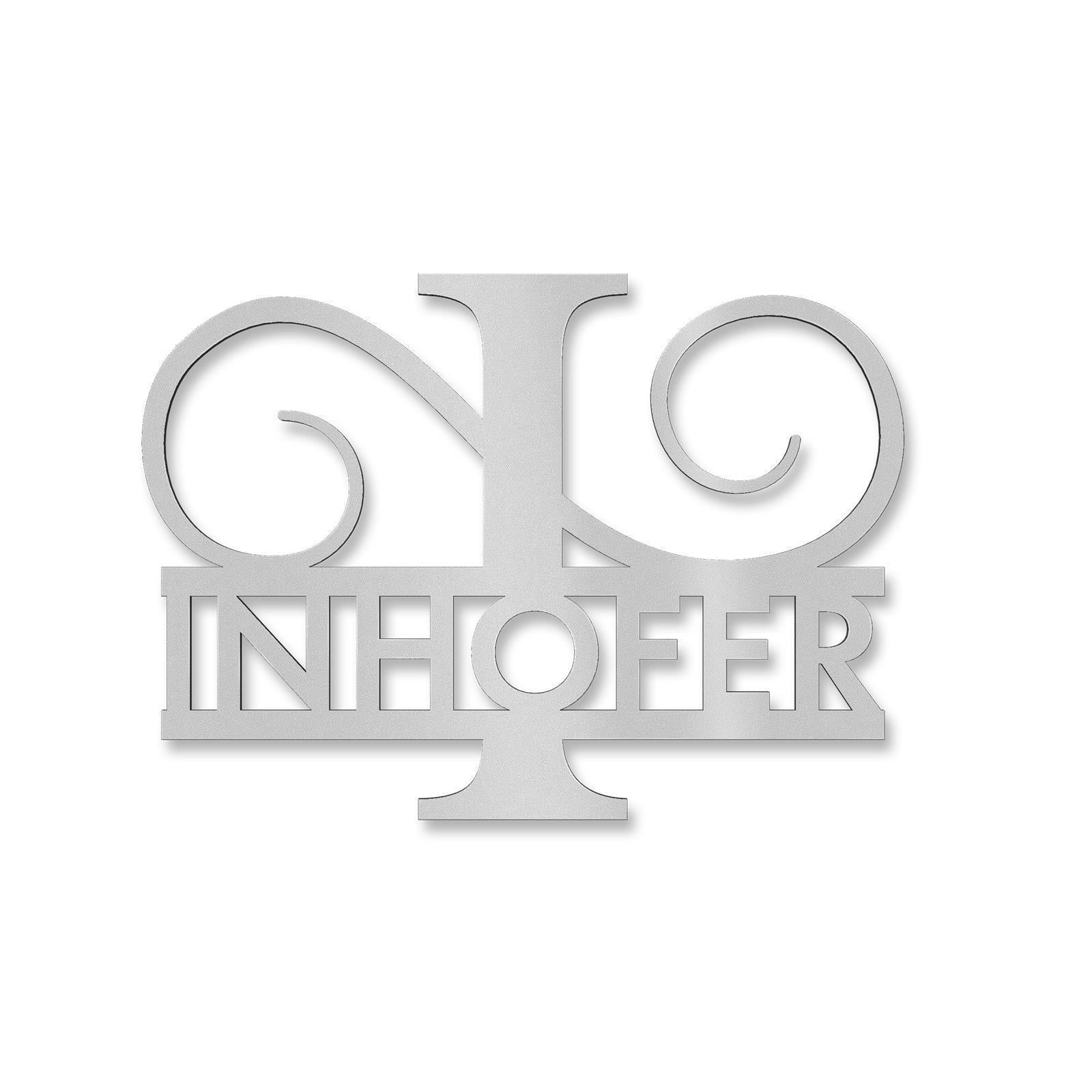 Personalisiertes Namensschild mit Monogramm in Anthrazit RAL 7016
