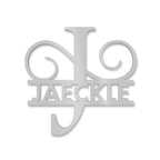 Personalisiertes Namensschild mit Monogramm in Anthrazit RAL 7016