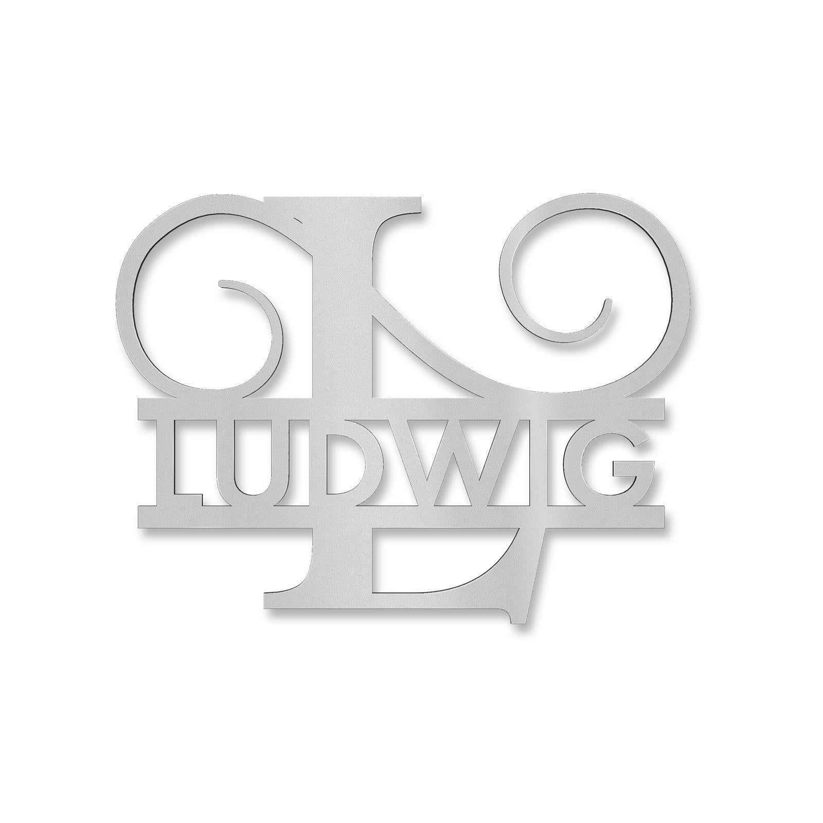 Personalisiertes Namensschild mit Monogramm in Anthrazit RAL 7016