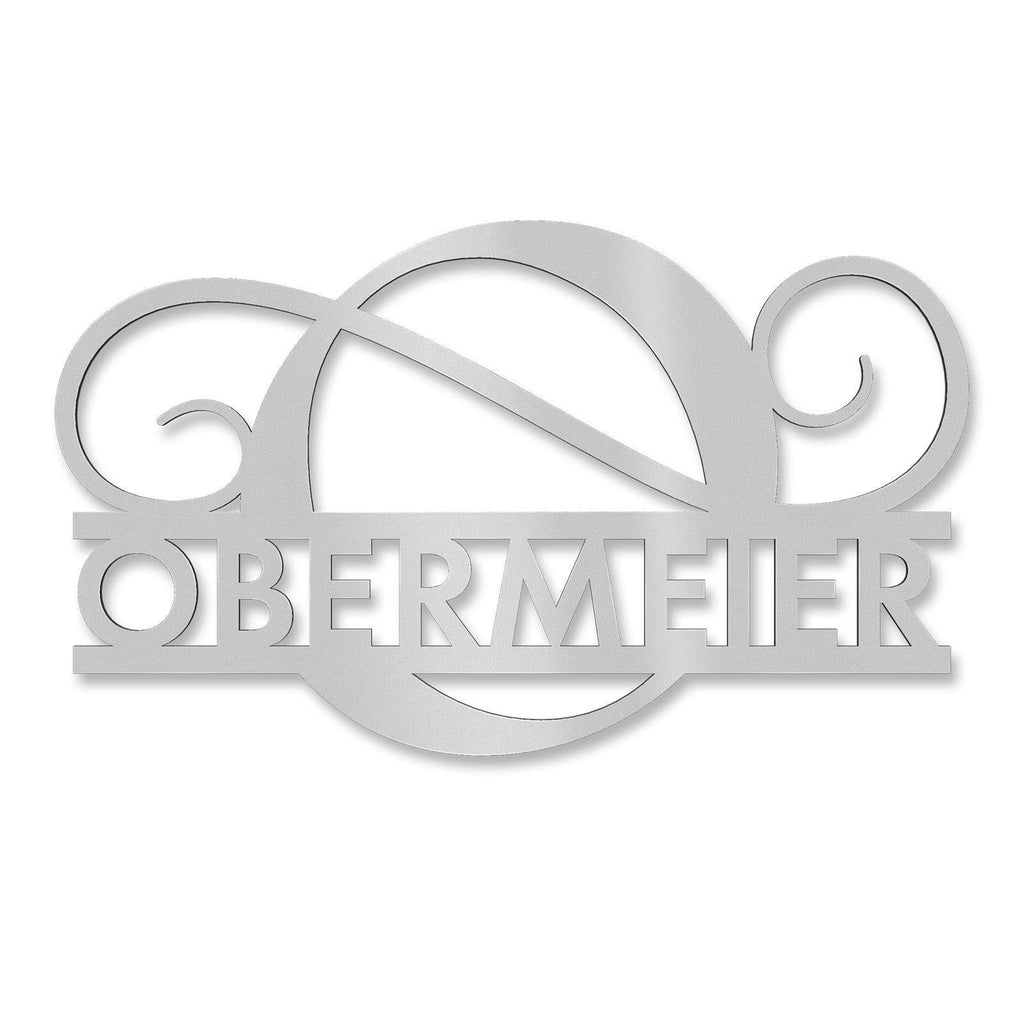 Personalisiertes Namensschild mit Monogramm in Anthrazit RAL 7016
