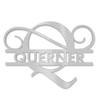 Personalisiertes Namensschild mit Monogramm in Anthrazit RAL 7016