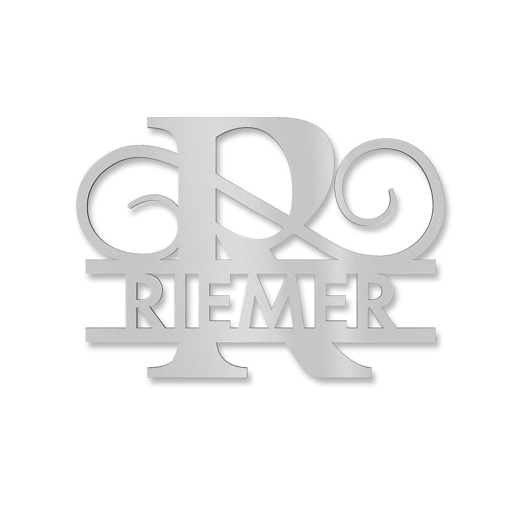 Personalisiertes Namensschild mit Monogramm in Anthrazit RAL 7016