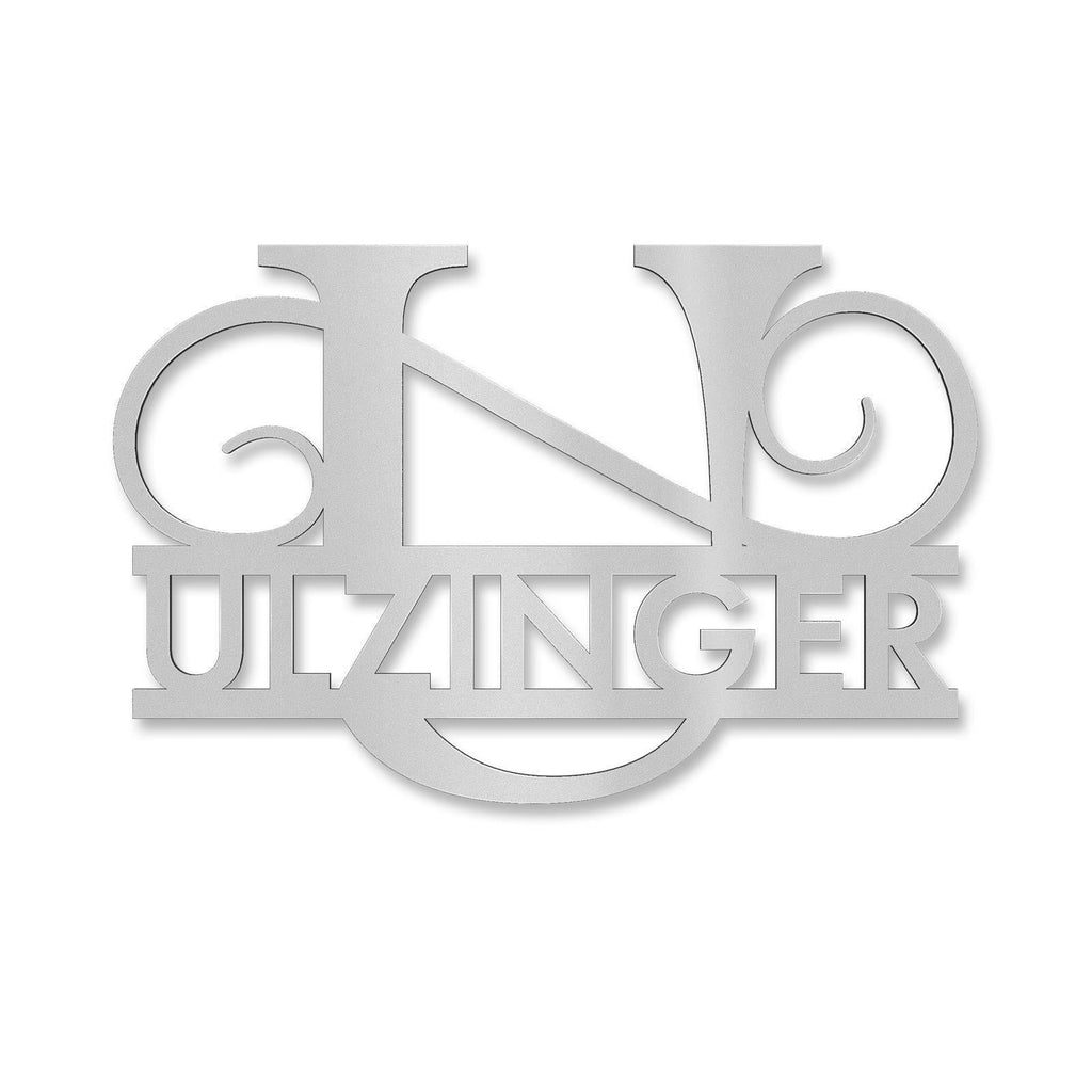 Personalisiertes Namensschild mit Monogramm in Anthrazit RAL 7016
