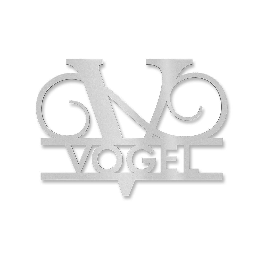 Personalisiertes Namensschild mit Monogramm in Anthrazit RAL 7016