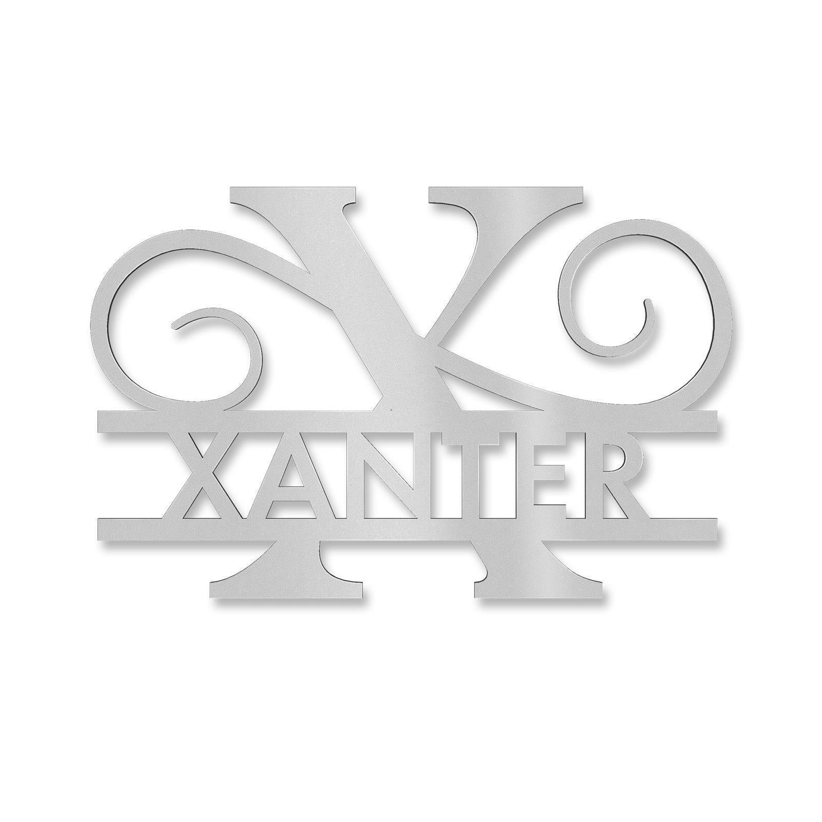 Personalisiertes Namensschild mit Monogramm in Anthrazit RAL 7016
