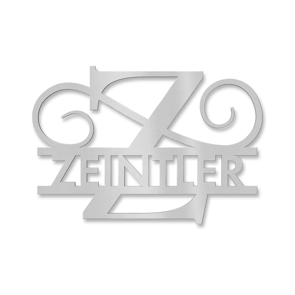 Personalisiertes Namensschild mit Monogramm in Anthrazit RAL 7016