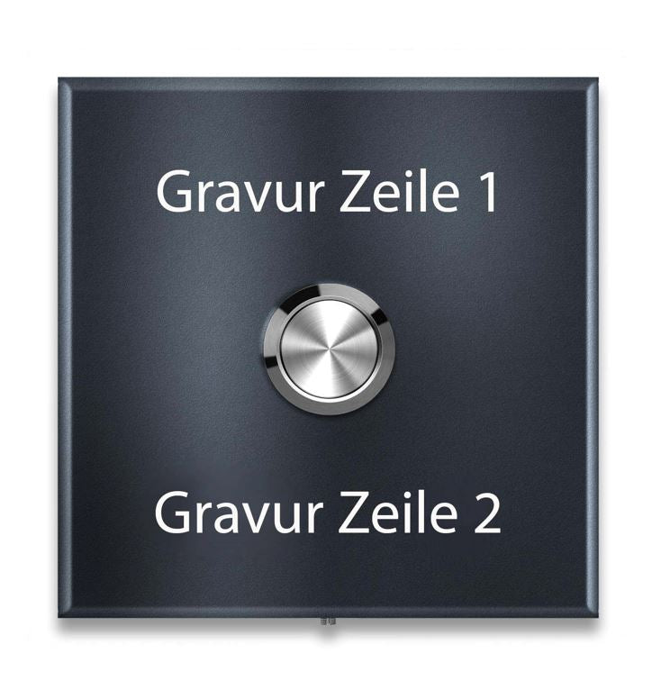 Funkklingel Aufputz quadratisch | personalisiert mit Gravur | Vera