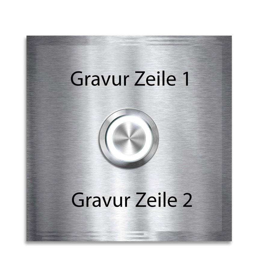 Metzler Türklingel aus Edelstahl mit Gravur + LED-Taster optional | Ari