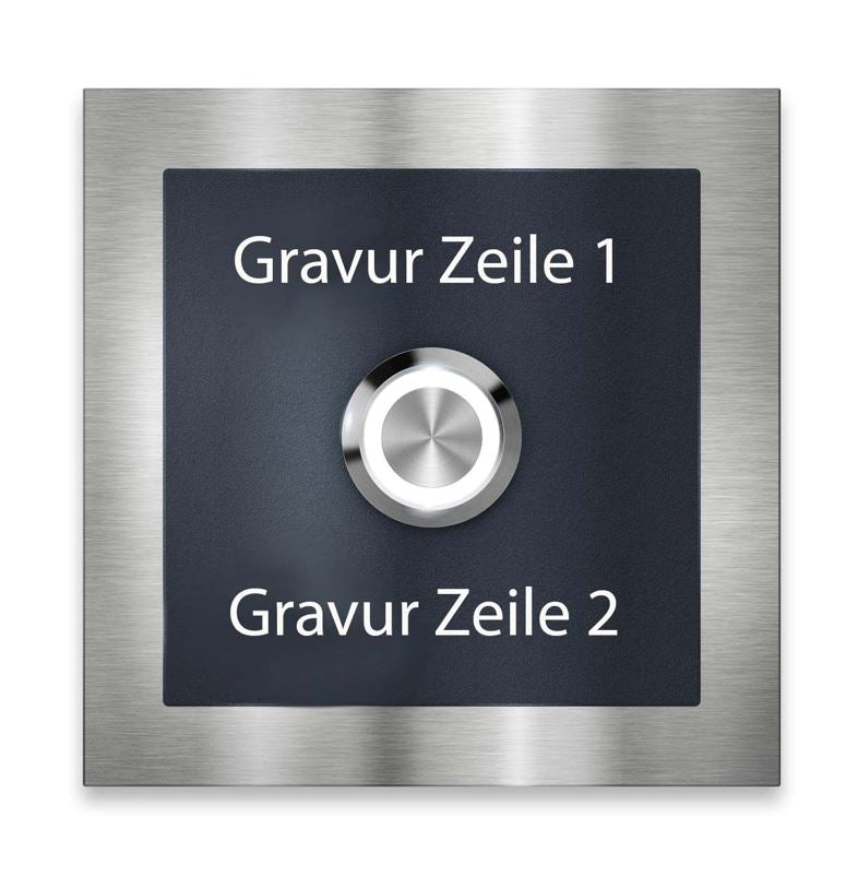 Metzler Klingelschild Edelstahl Anthrazit LED-Taster + Gravur | Boris