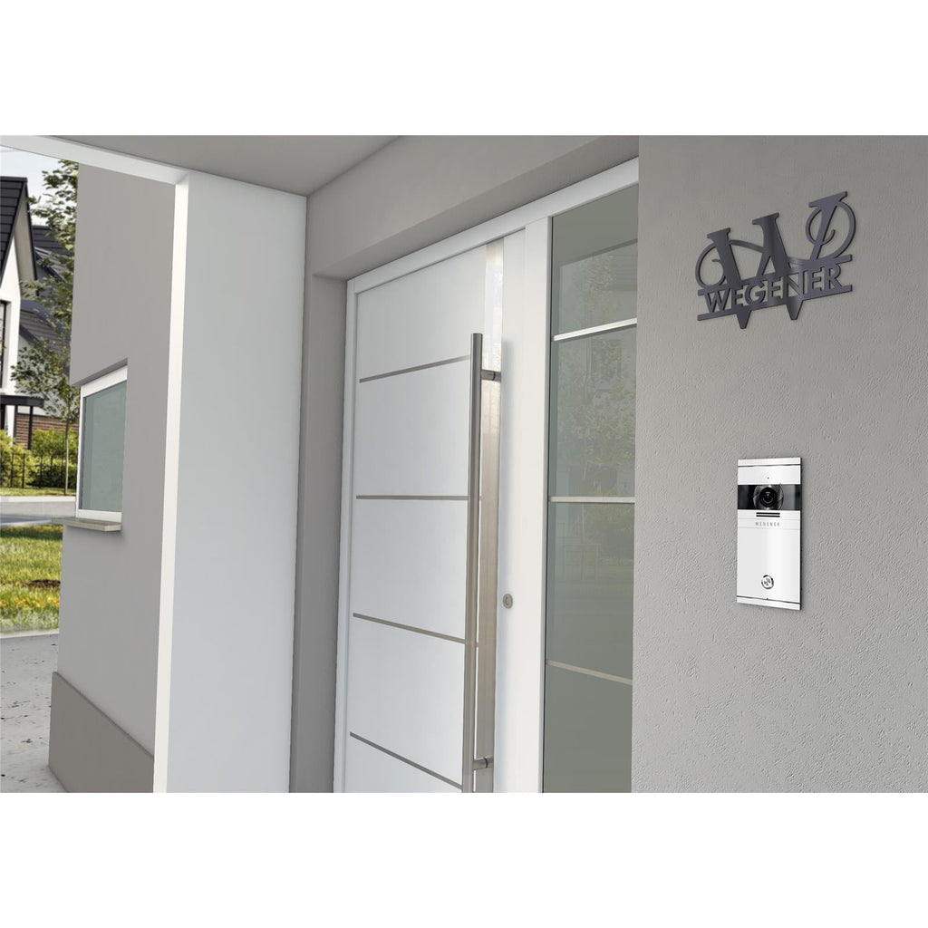 Personalisiertes Namensschild mit Monogramm in Anthrazit RAL 7016