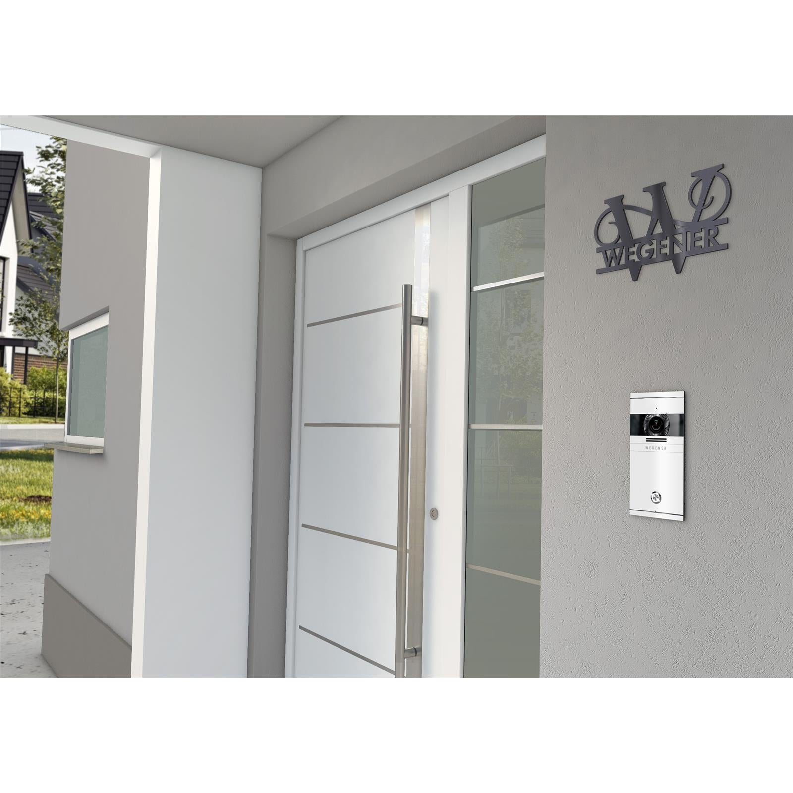 Personalisiertes Namensschild mit Monogramm in Anthrazit RAL 7016