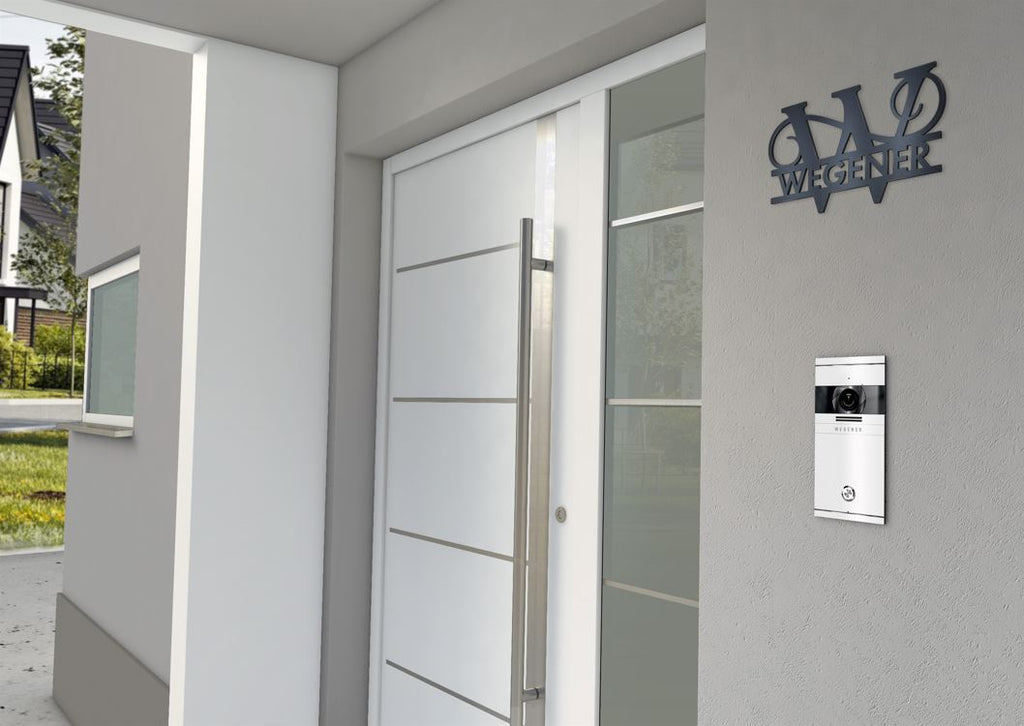 Personalisiertes Namensschild mit Monogramm in Anthrazit RAL 7016