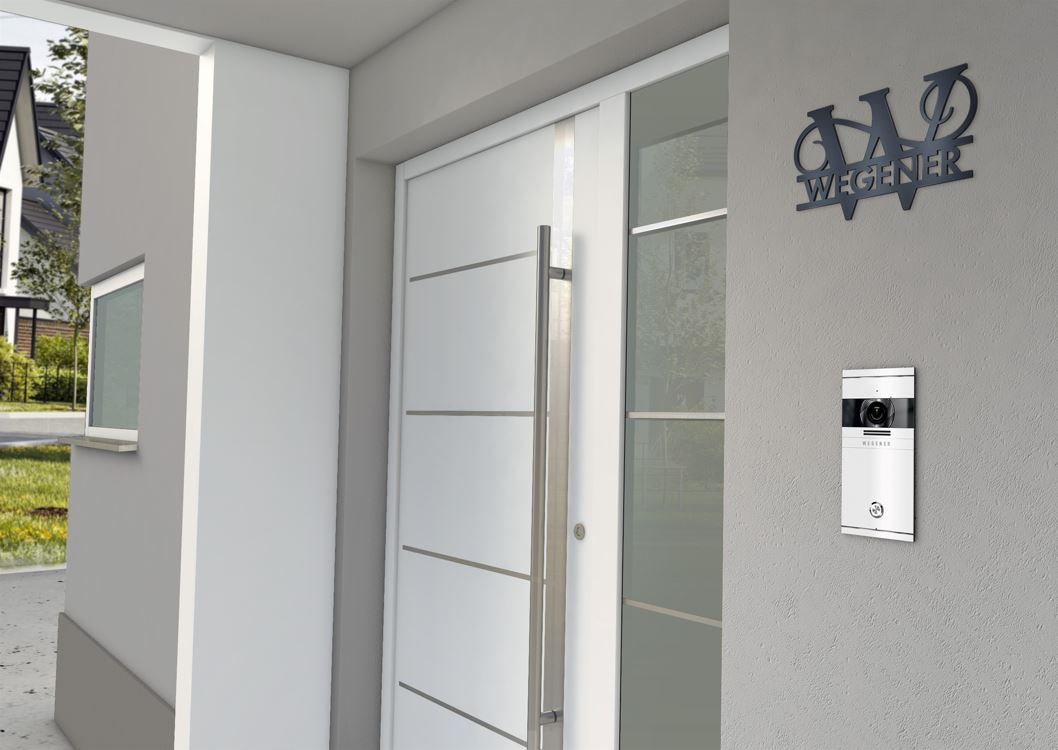 Personalisiertes Namensschild mit Monogramm in Anthrazit RAL 7016