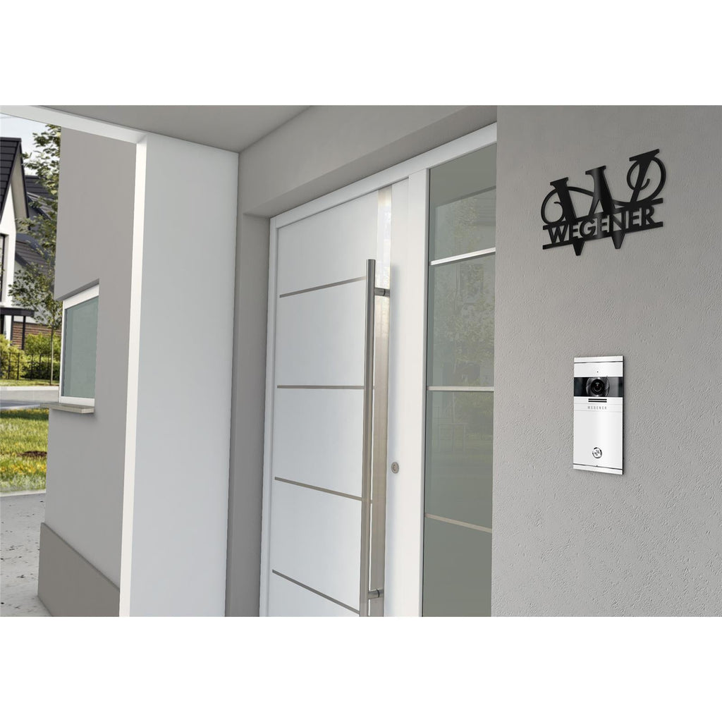 Personalisiertes Namensschild mit Monogramm in Anthrazit RAL 7016