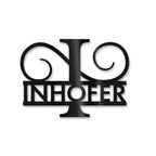 Personalisiertes Namensschild mit Monogramm in Anthrazit RAL 7016