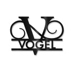 Personalisiertes Namensschild mit Monogramm in Anthrazit RAL 7016