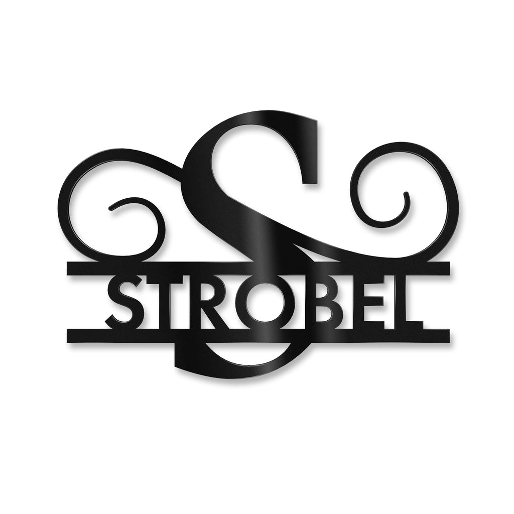 Personalisiertes Namensschild mit Monogramm in Anthrazit RAL 7016