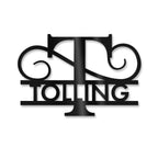 Personalisiertes Namensschild mit Monogramm in Anthrazit RAL 7016