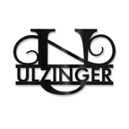 Personalisiertes Namensschild mit Monogramm in Anthrazit RAL 7016