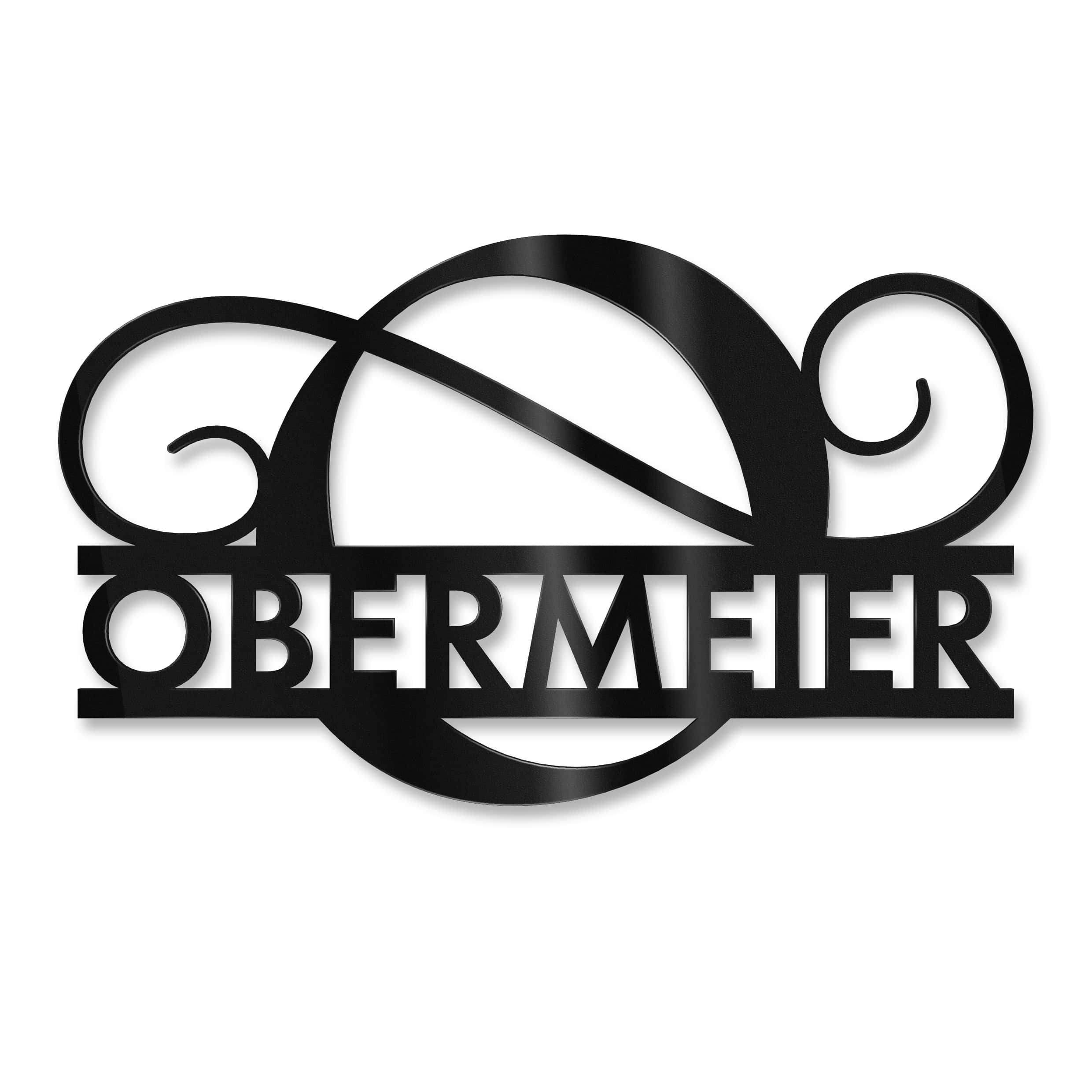 Personalisiertes Namensschild mit Monogramm in Anthrazit RAL 7016