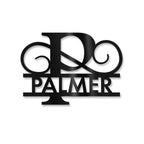 Personalisiertes Namensschild mit Monogramm in Anthrazit RAL 7016