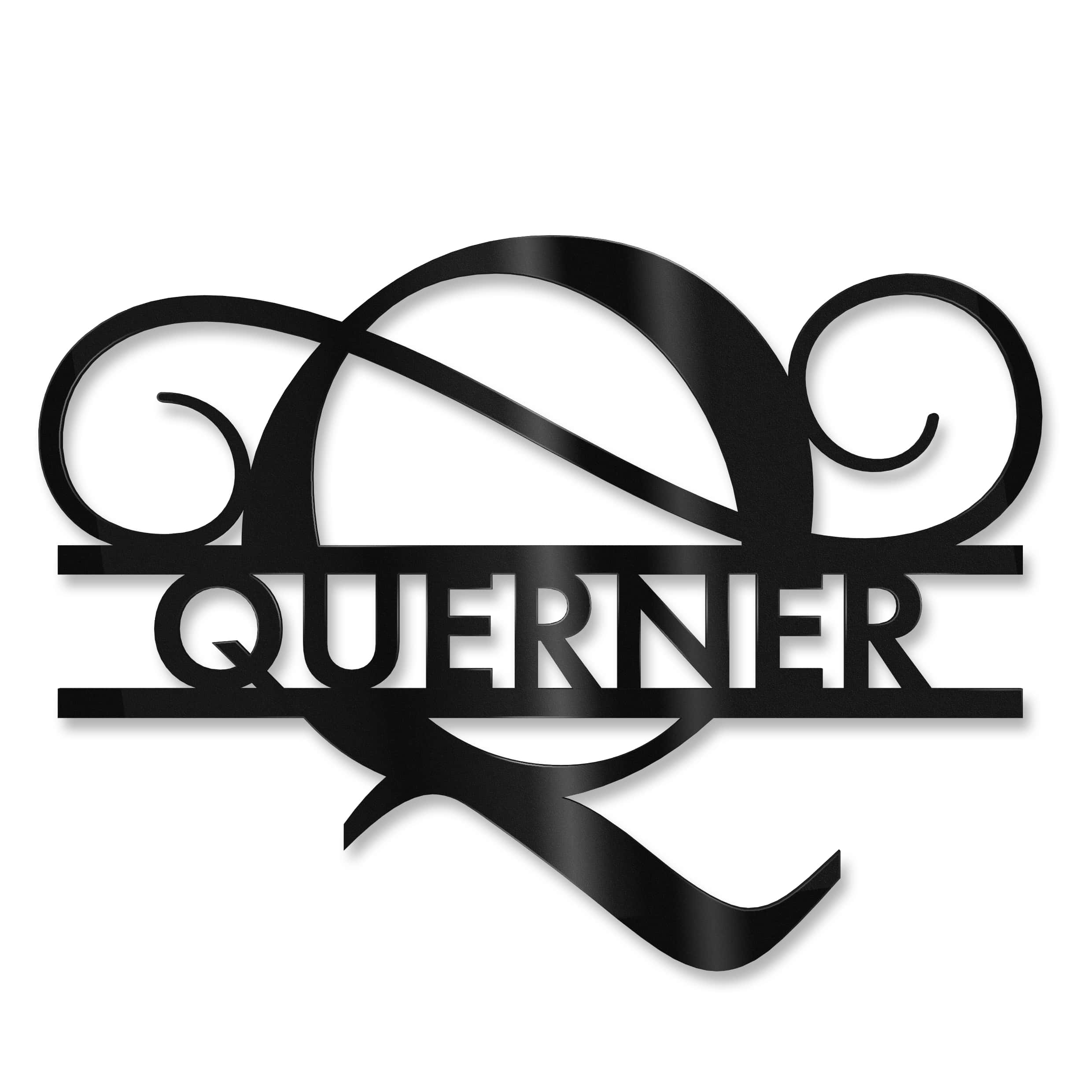 Personalisiertes Namensschild mit Monogramm in Anthrazit RAL 7016
