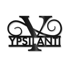 Personalisiertes Namensschild mit Monogramm in Anthrazit RAL 7016