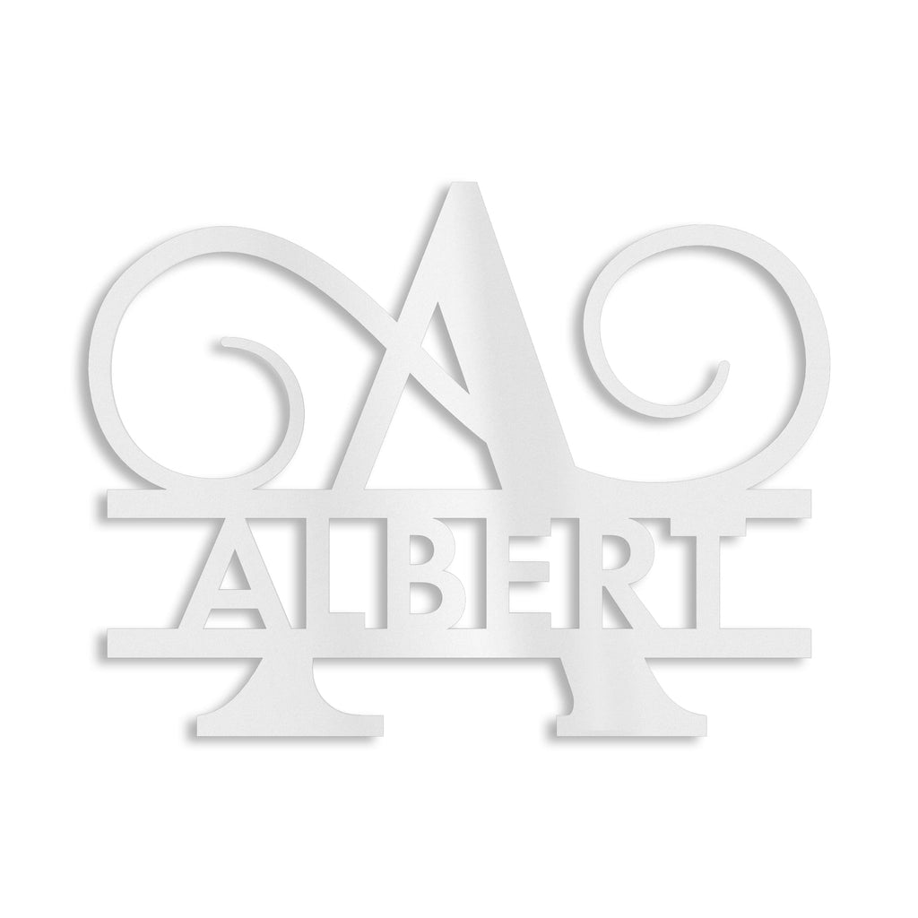 Personalisiertes Namensschild mit Monogramm in Anthrazit RAL 7016