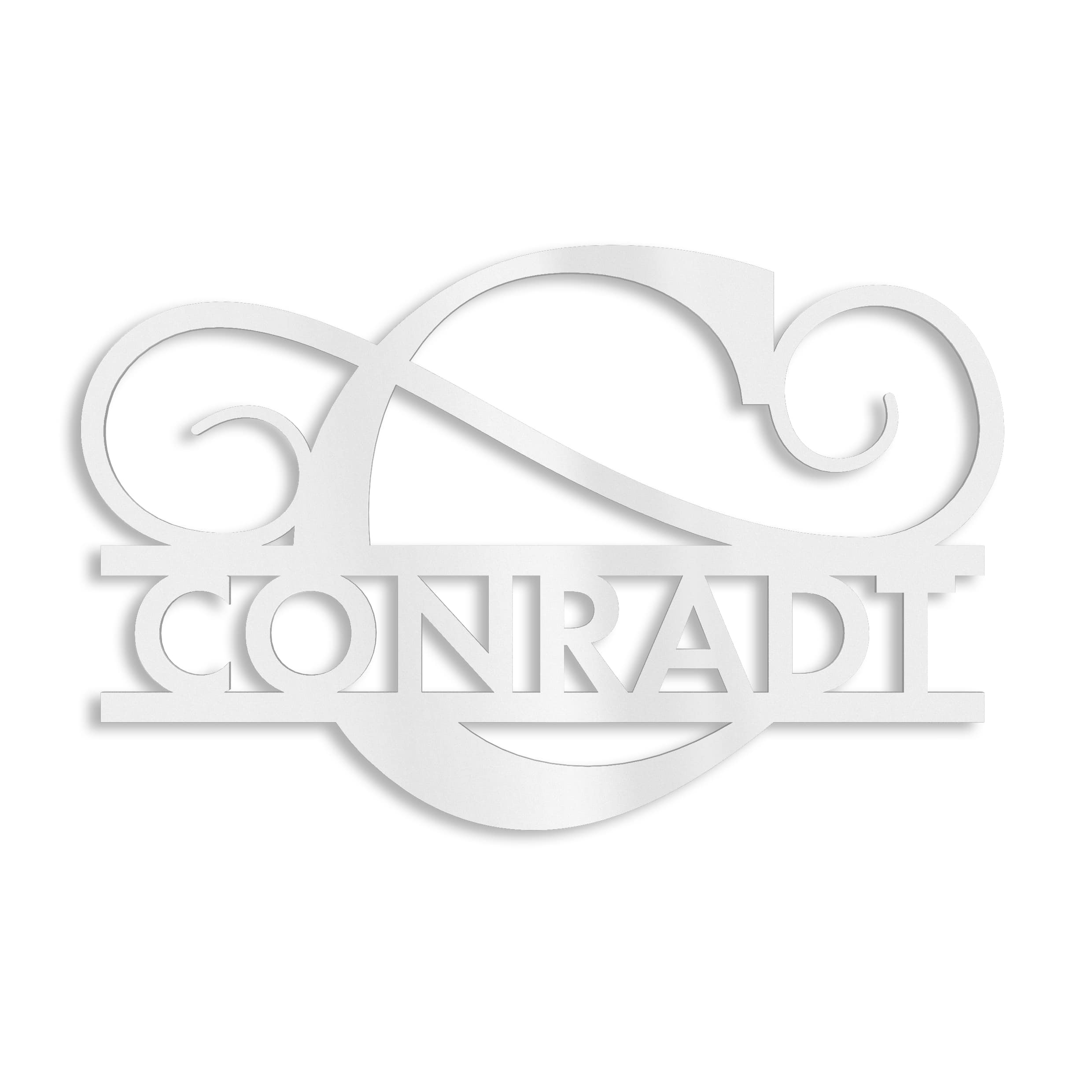 Personalisiertes Namensschild mit Monogramm in Anthrazit RAL 7016