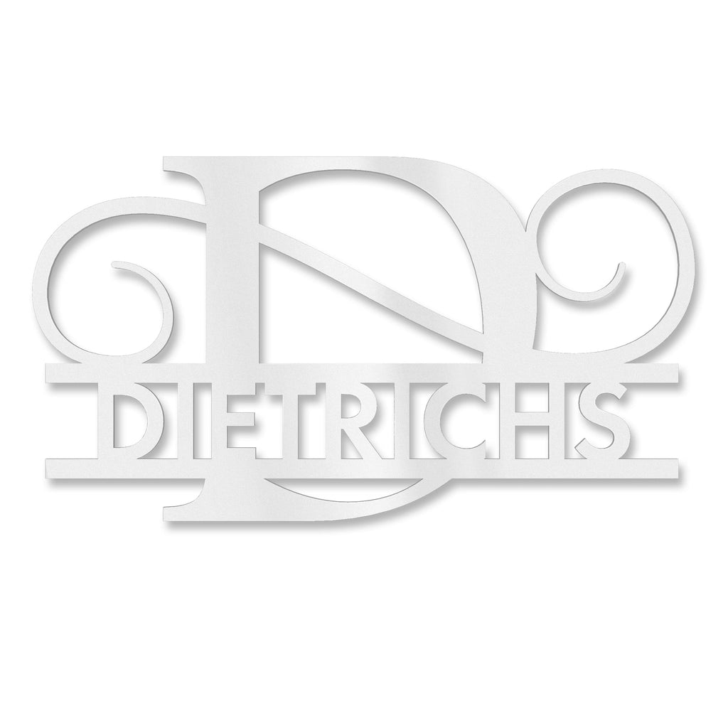 Personalisiertes Namensschild mit Monogramm in Anthrazit RAL 7016