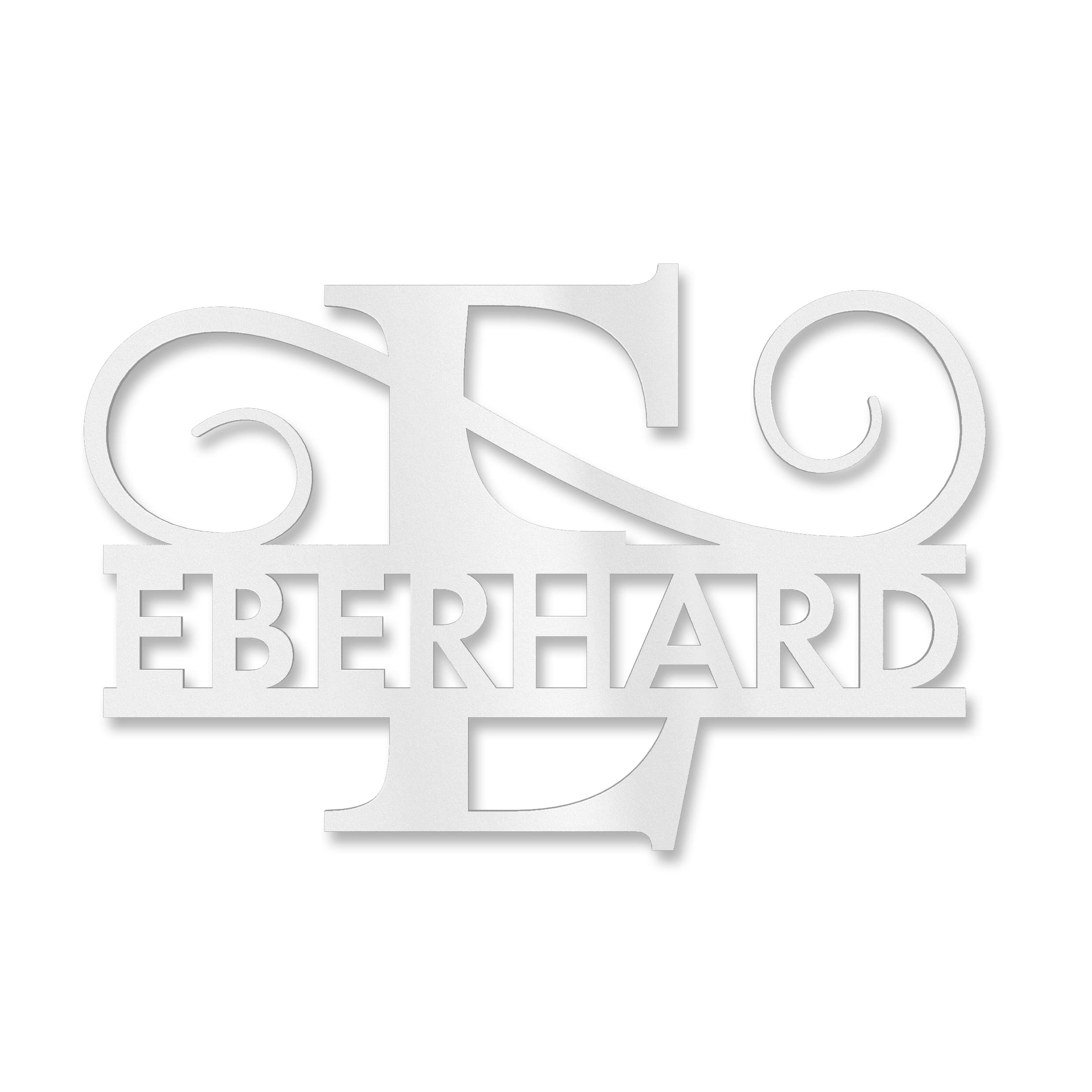 Personalisiertes Namensschild mit Monogramm in Anthrazit RAL 7016