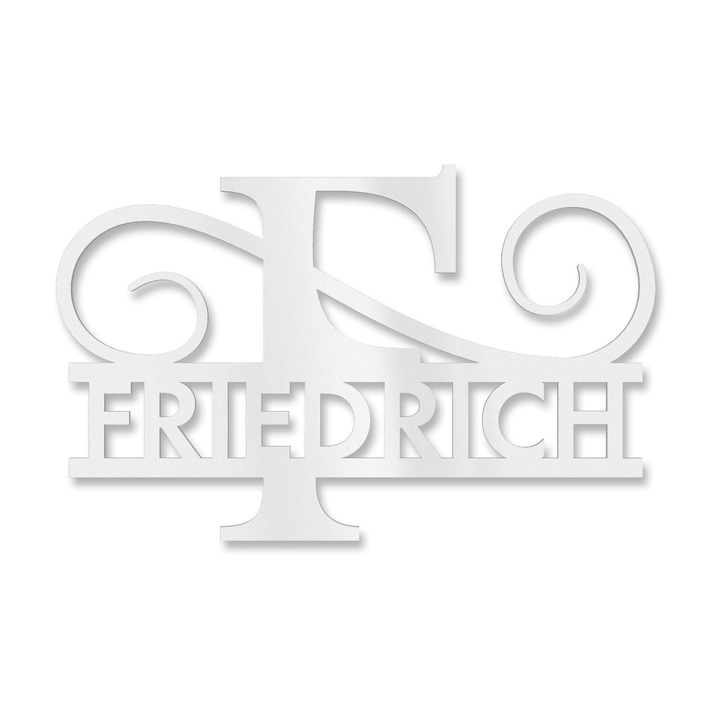 Personalisiertes Namensschild mit Monogramm in Anthrazit RAL 7016