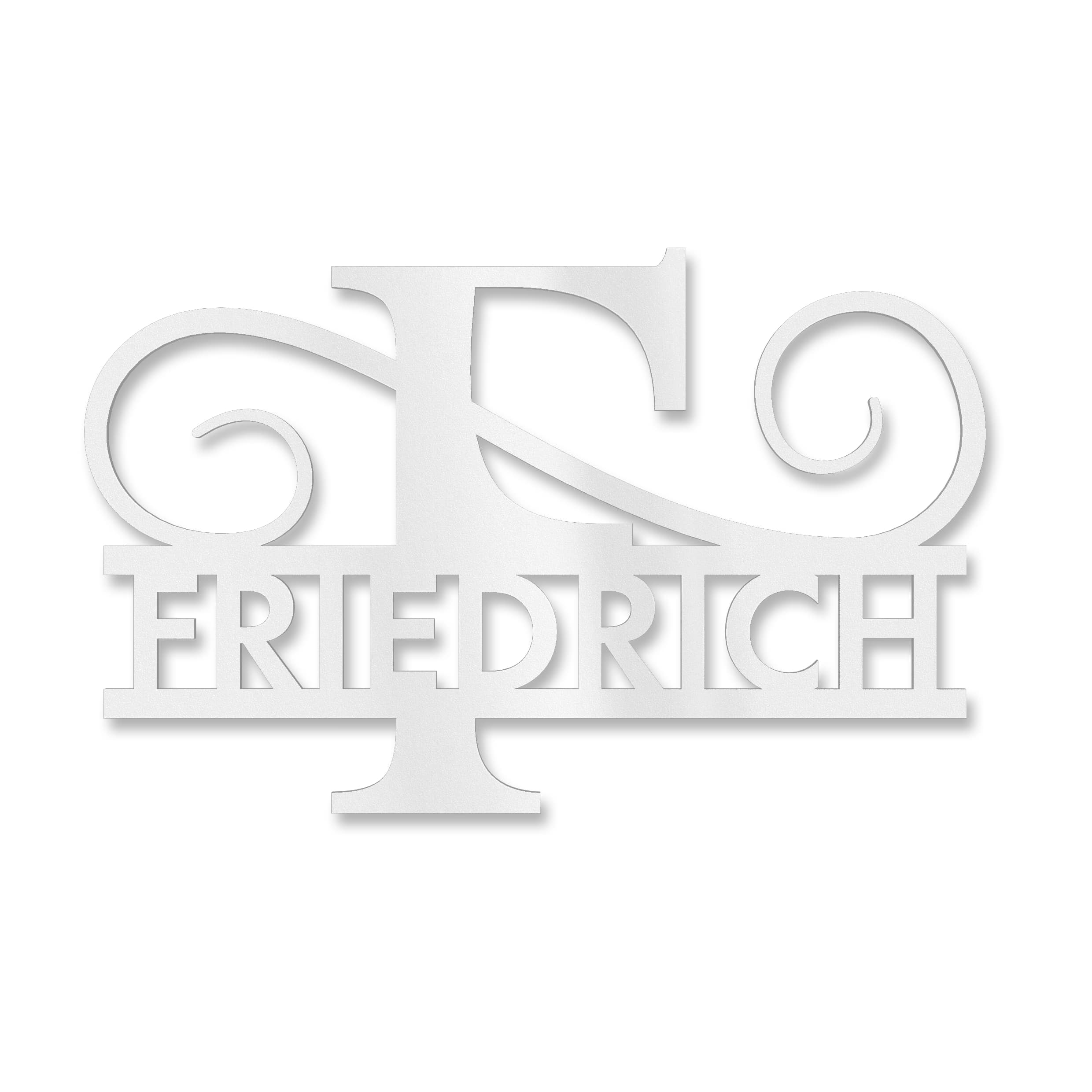 Personalisiertes Namensschild mit Monogramm in Anthrazit RAL 7016